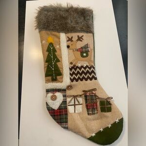 Dan Dee Embroidered Rustic Stocking